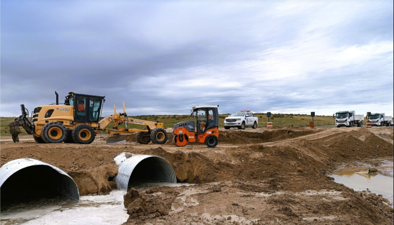 Ahora si, dan avance a las obras en la Ruta 35 después de los destrozos por la inundación