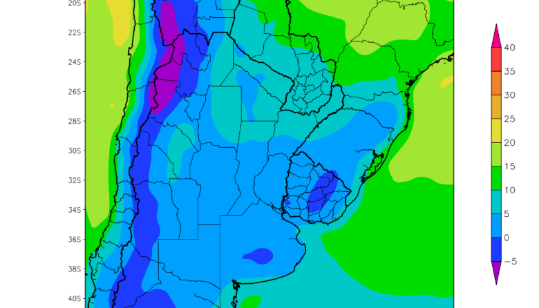 Pocas lluvias y llegada de vientos polares con heladas