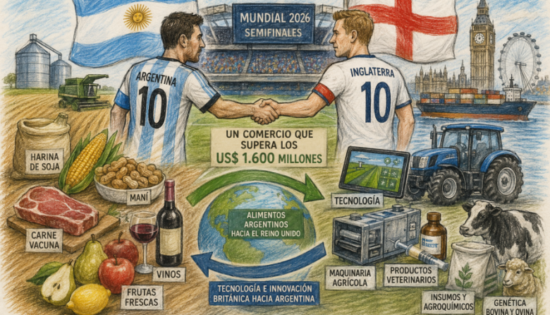 Mundial 2026: Argentina e Inglaterra: el otro partido se juega en el campo, con un comercio agroalimentario que supera los US$ 1.600 millones
