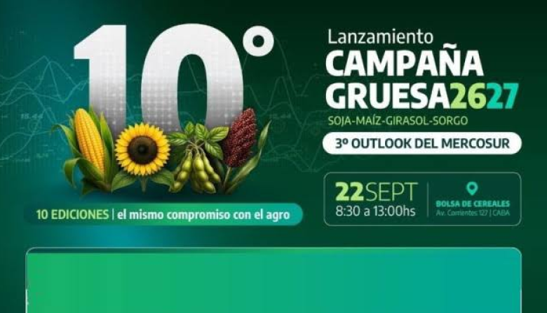LA BOLSA DE CEREALES PRESENTARÁ LAS PROYECCIONES DE LA CAMPAÑA GRUESA 2026/27 Y EL 3ER OUTLOOK DEL MERCOSUR