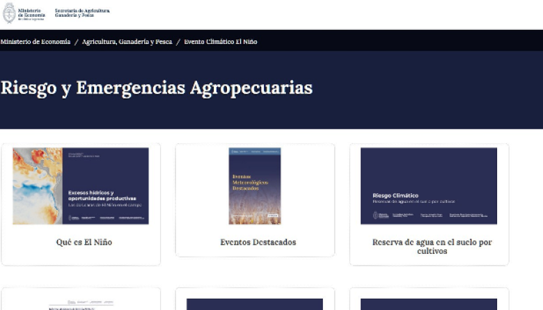 Evento Climático El Niño 2026-2027: Nuevo apartado en la web de Agricultura