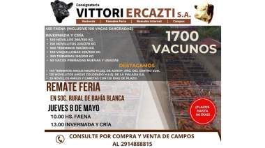 🐄 Remates de esta semana y próximos 🐂