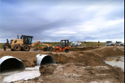 Ahora si, dan avance a las obras en la Ruta 35 después de los destrozos por la inundación